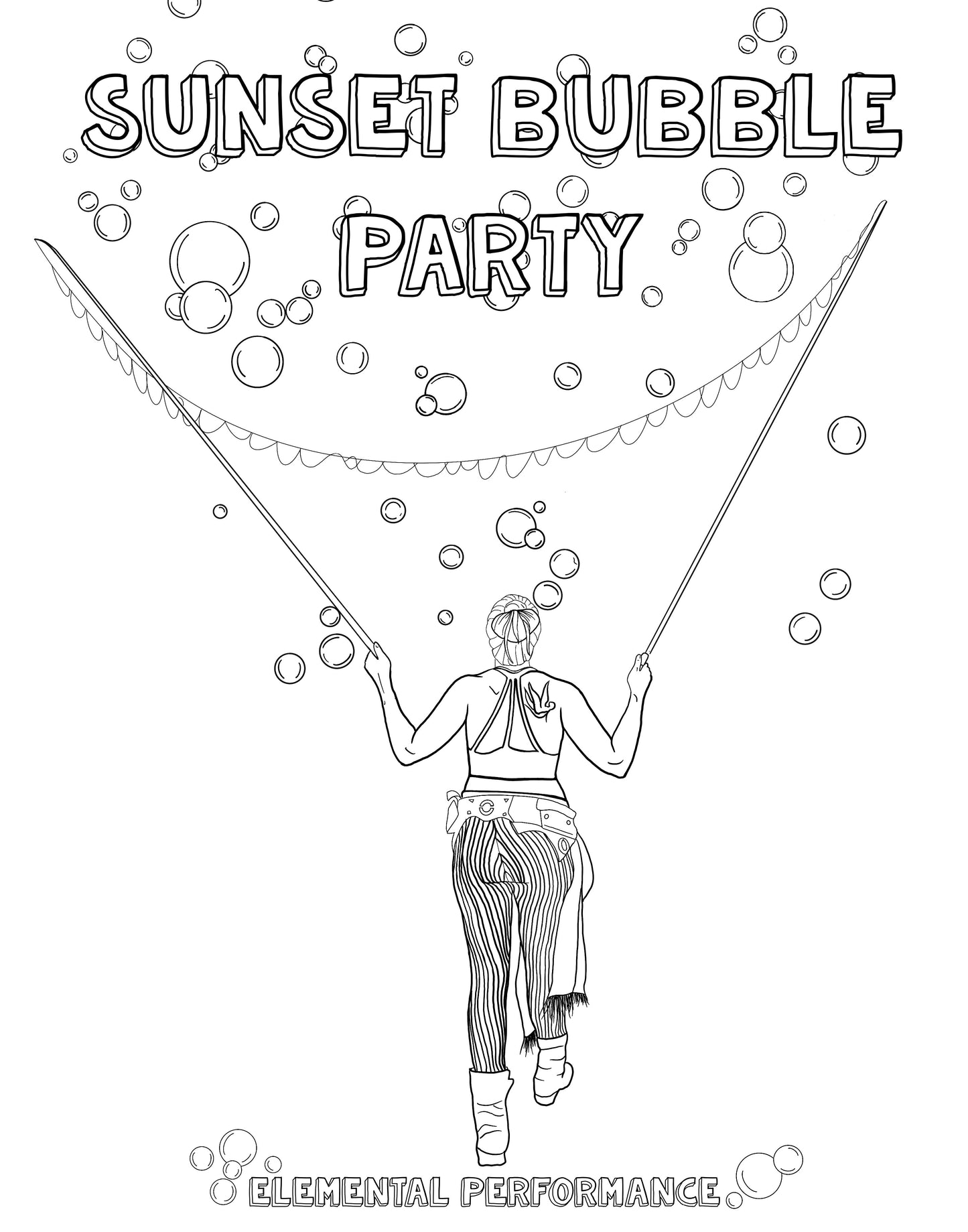 Elemental Performance Bubble Party Coloring Page