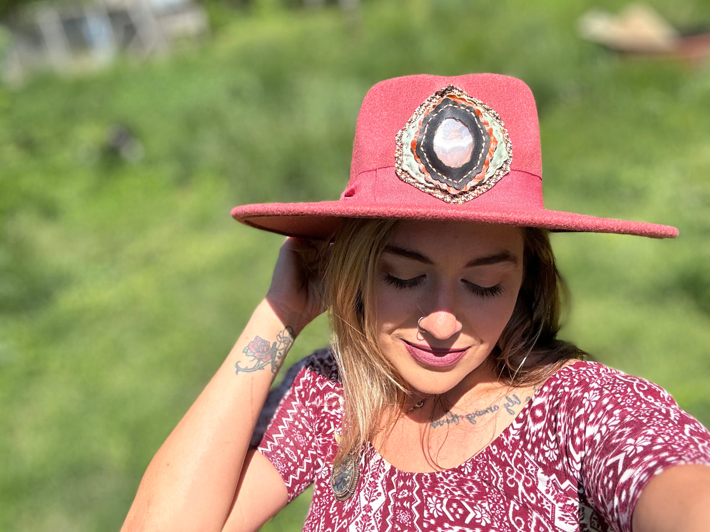 Leather & Stone Felt Fedora