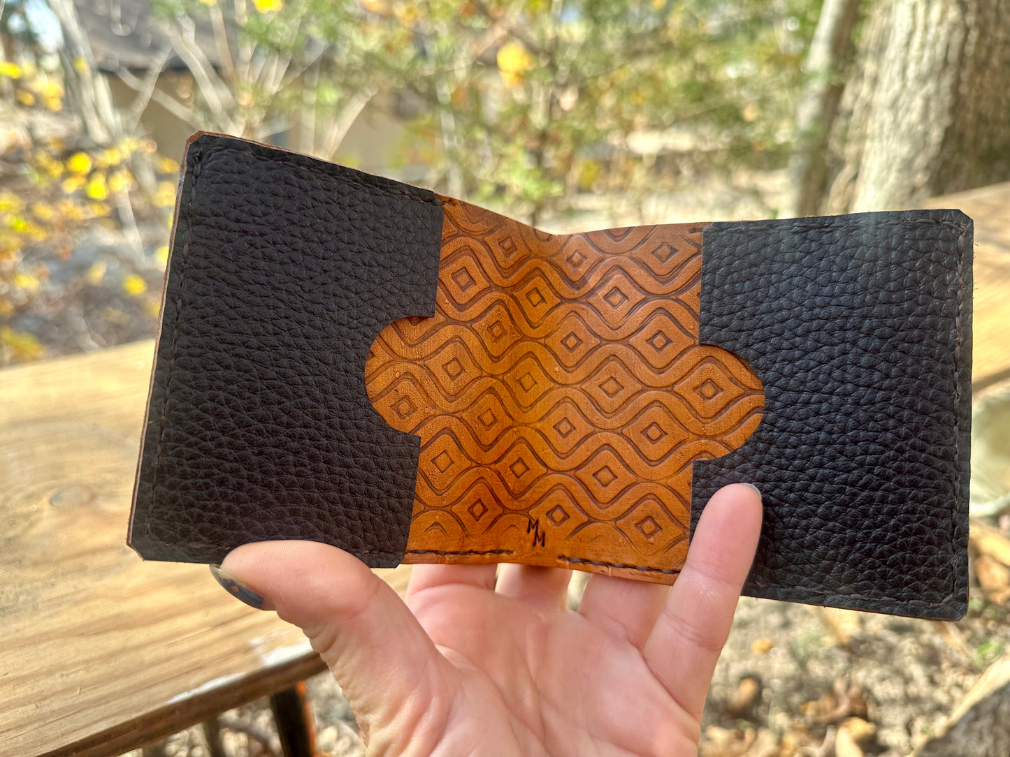 Leather Mandala Bifold Wallet