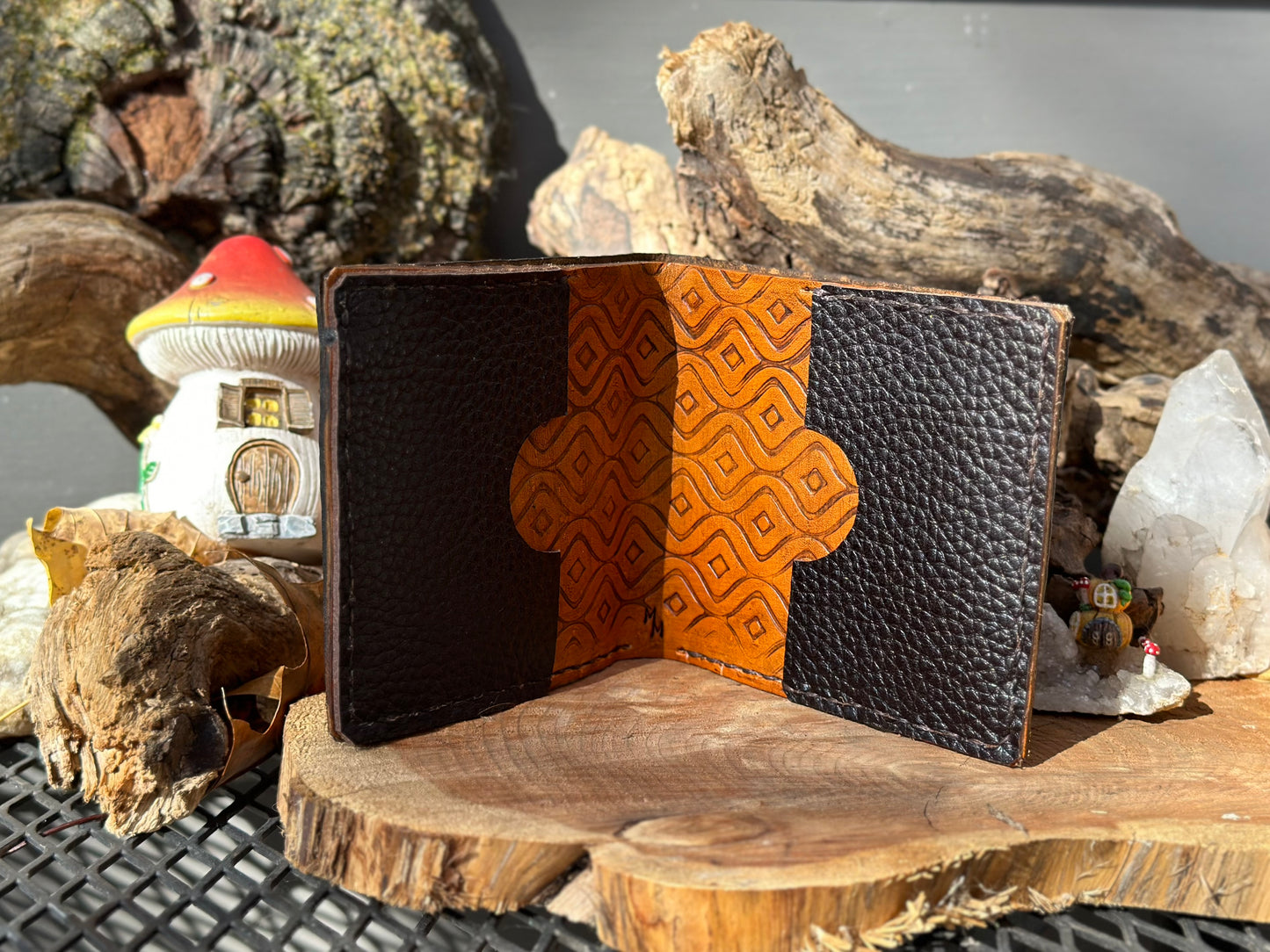 Leather Mandala Bifold Wallet