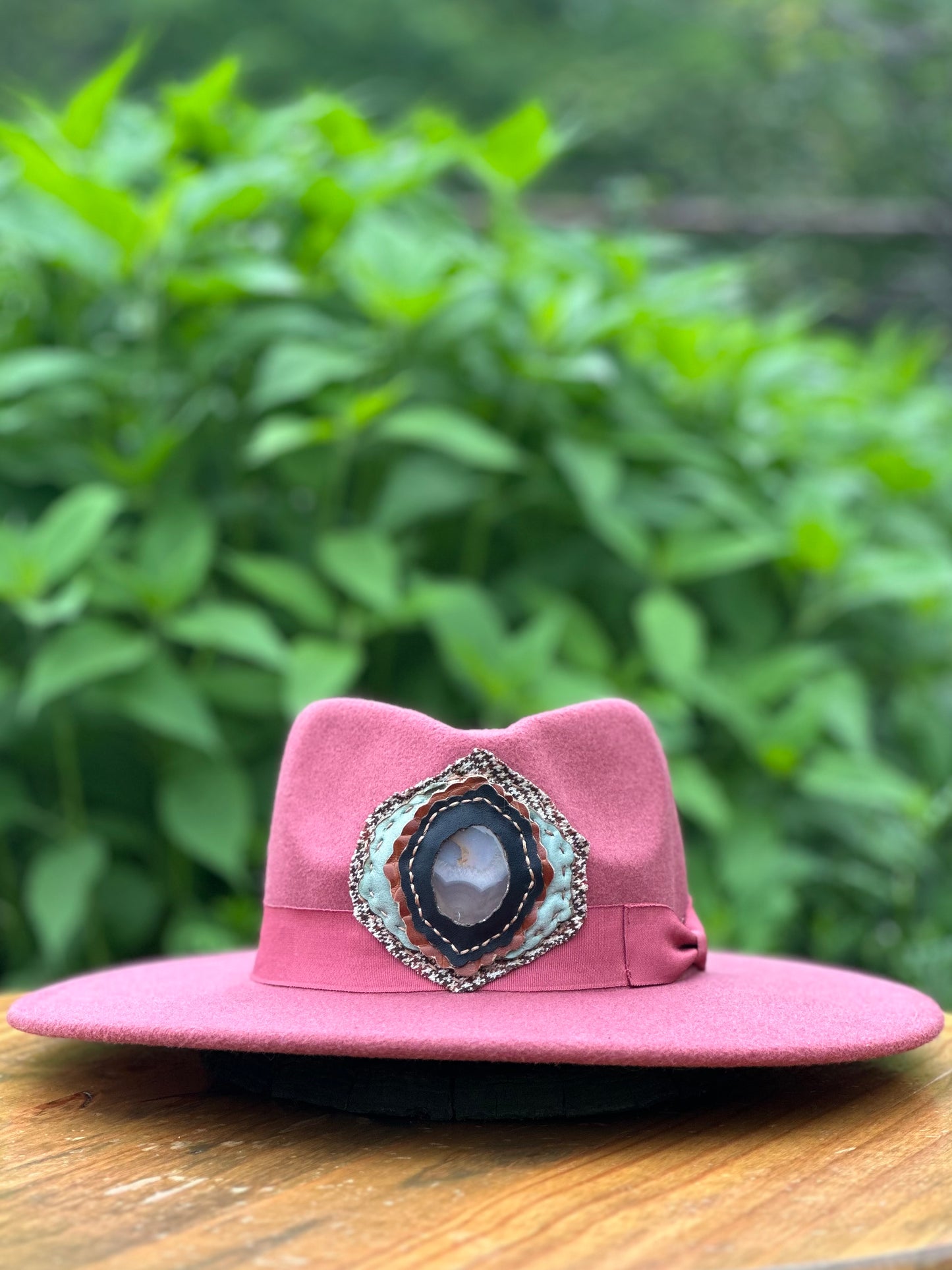 Leather & Stone Felt Fedora