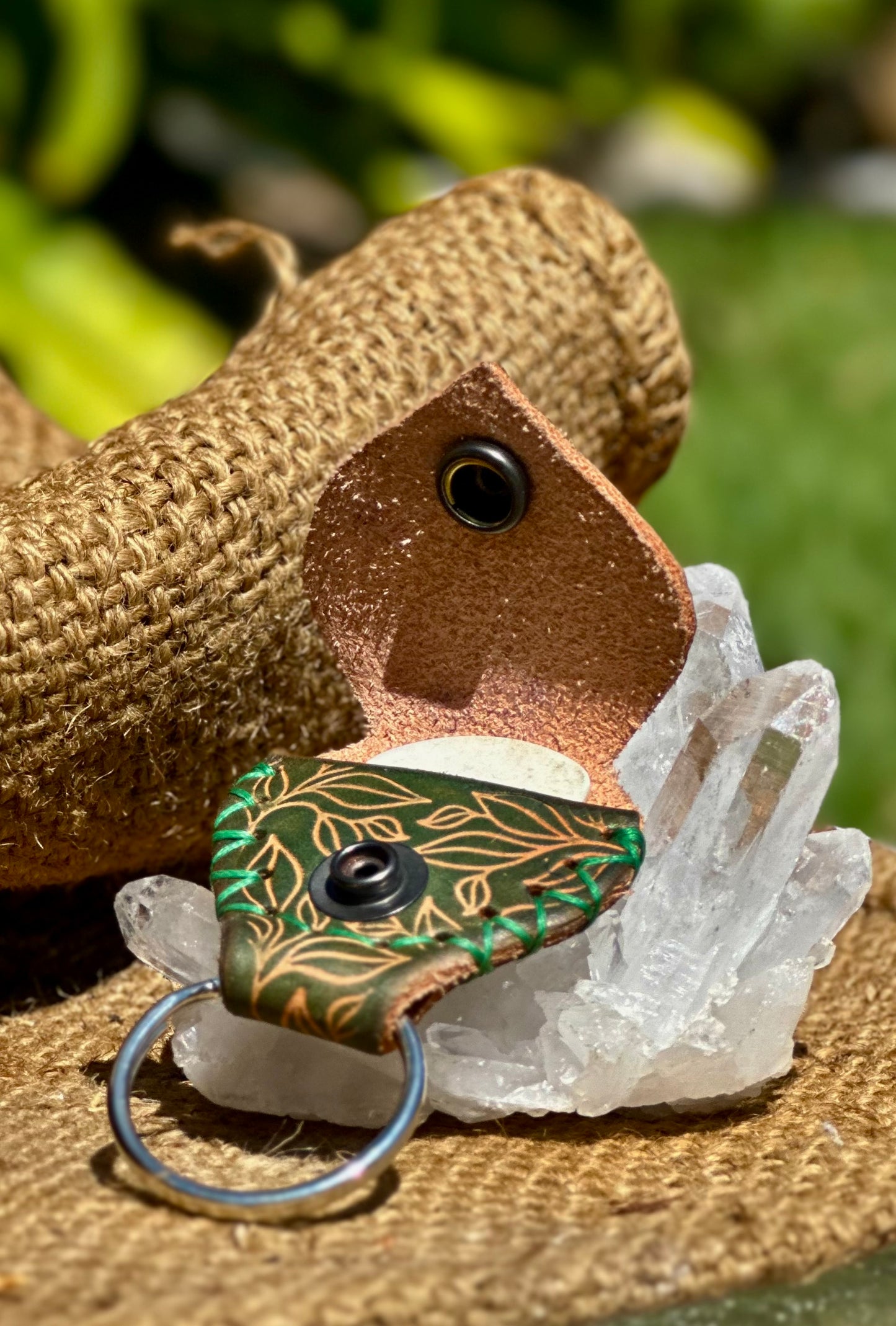 Leather Guitar Pick Holder Key Chain