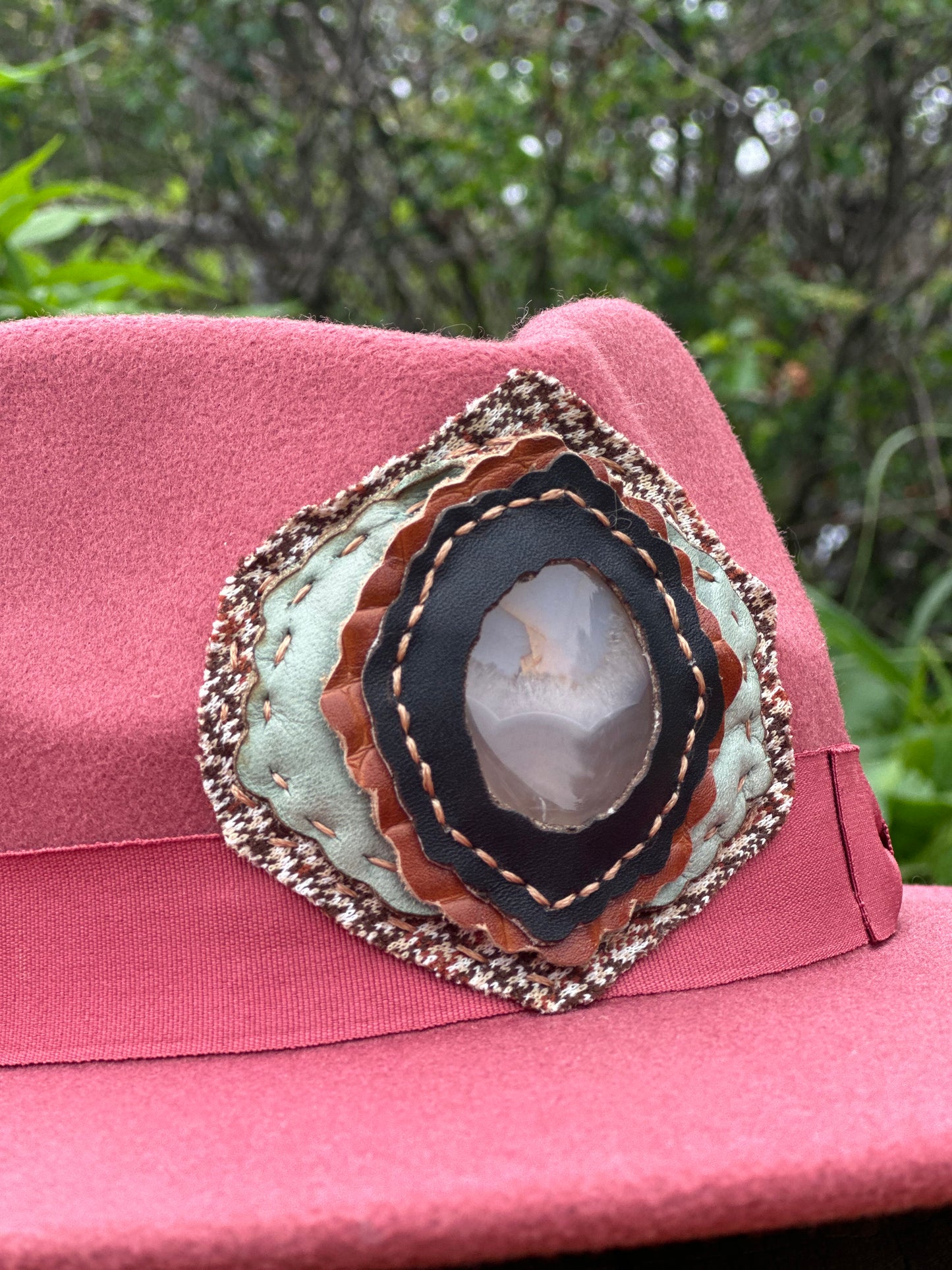 Leather & Stone Felt Fedora