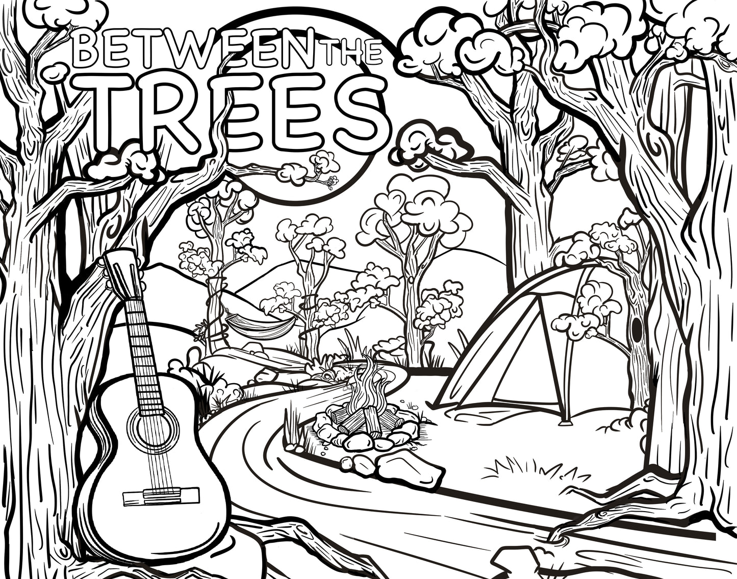 Between The Trees - Meditative Coloring Page