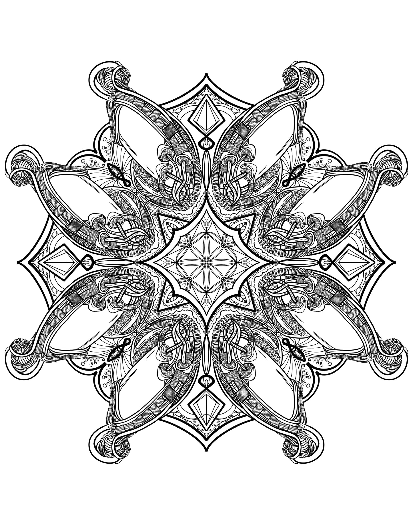 Micro~Macro Series - Wire Wrap by Michael Blessed Delaney Coloring Page
