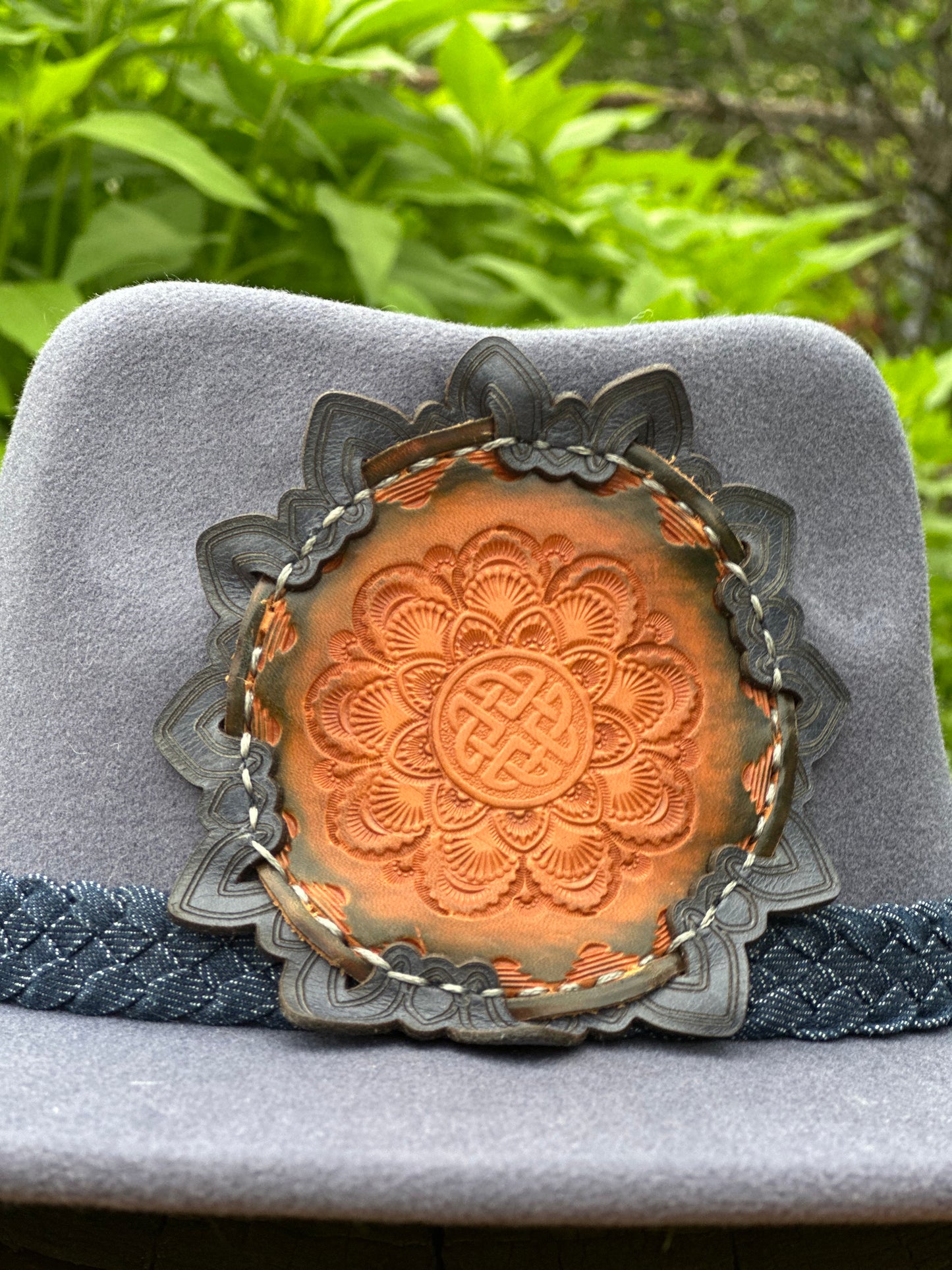 Leather Mandala Patch Hat