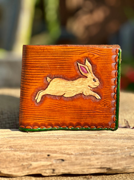 Leather Rabbit Bifold Wallet