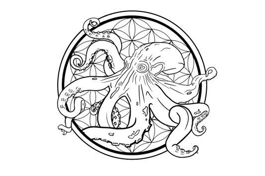 Flower of Life Octopus Coloring Page