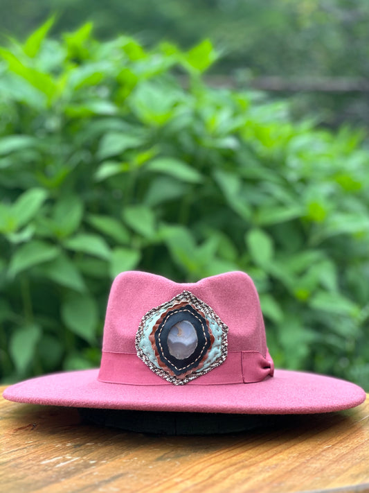 Leather & Stone Felt Fedora