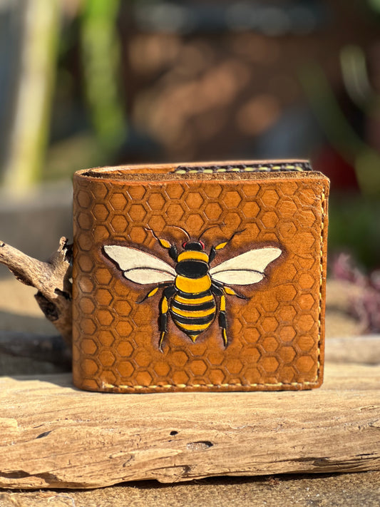 Leather Bee Bifold Wallet