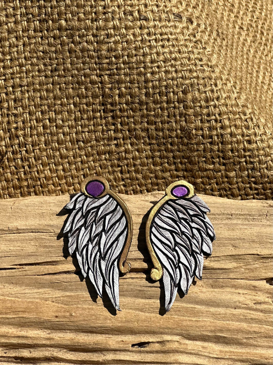 Leather Feather Earrings