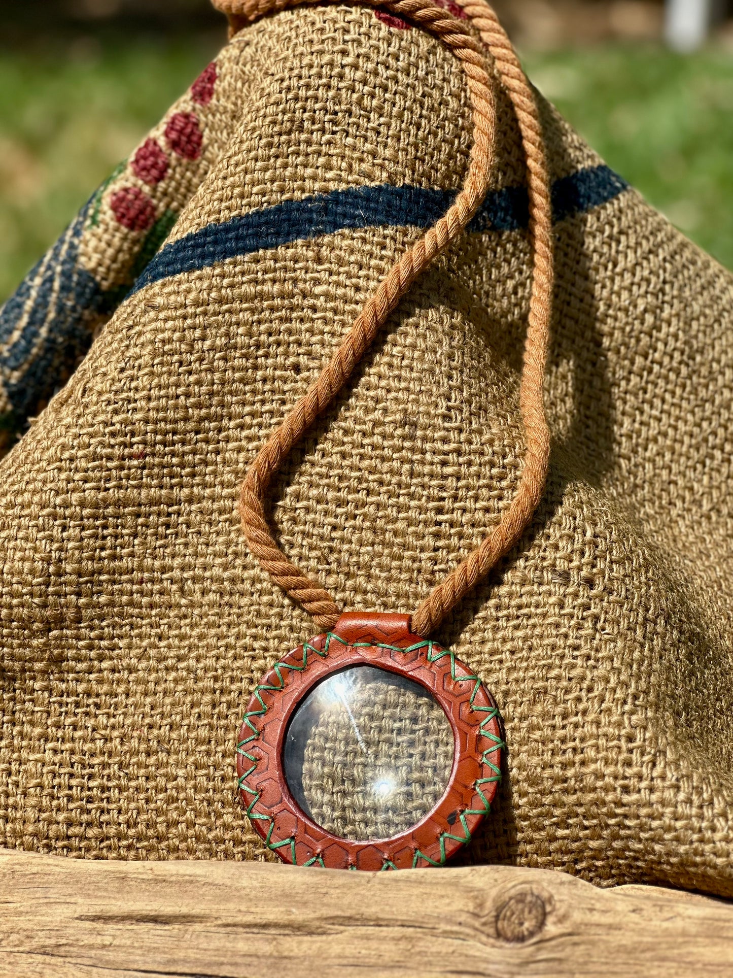 Leather “Solar Blaze” Pendant