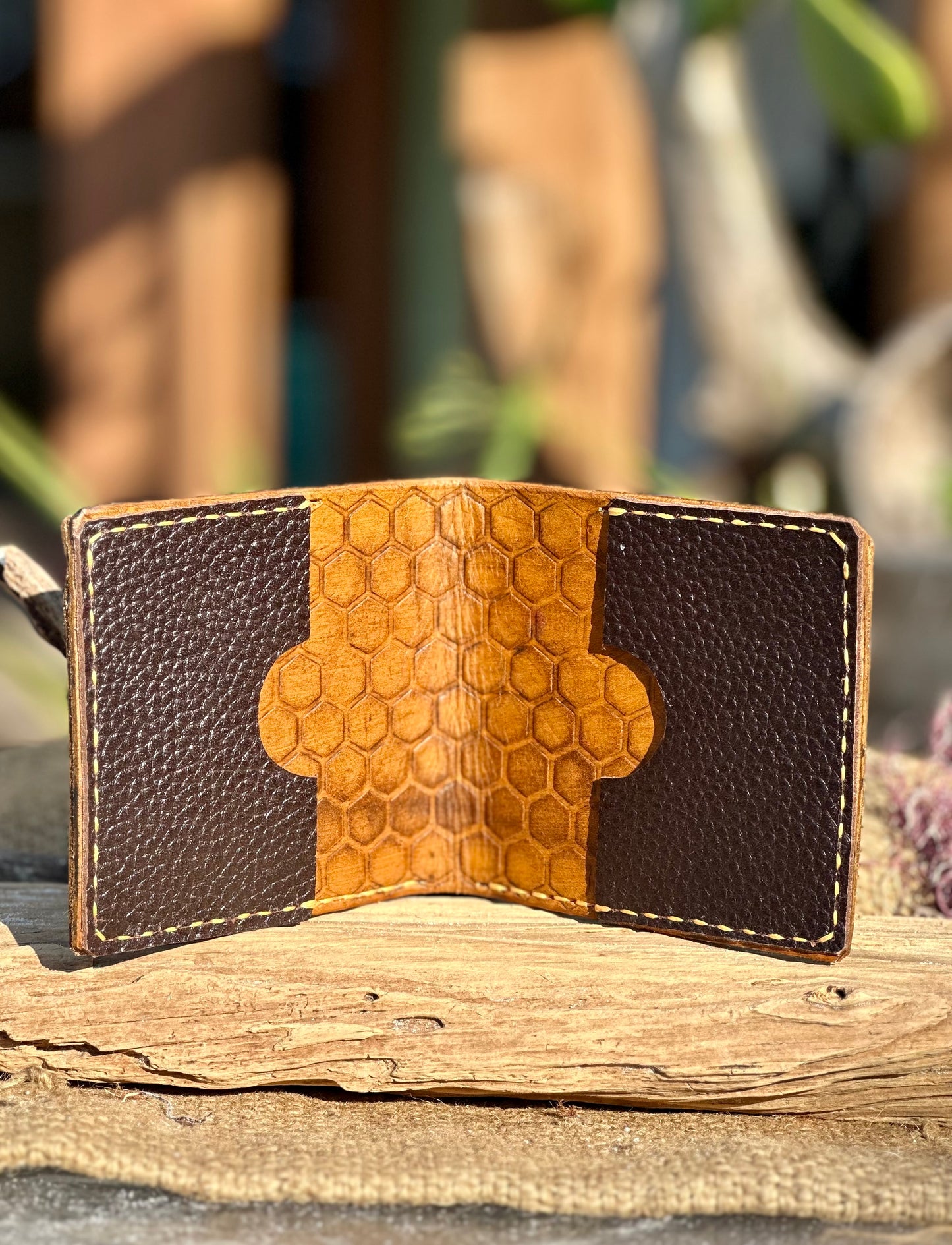 Leather Bee Bifold Wallet