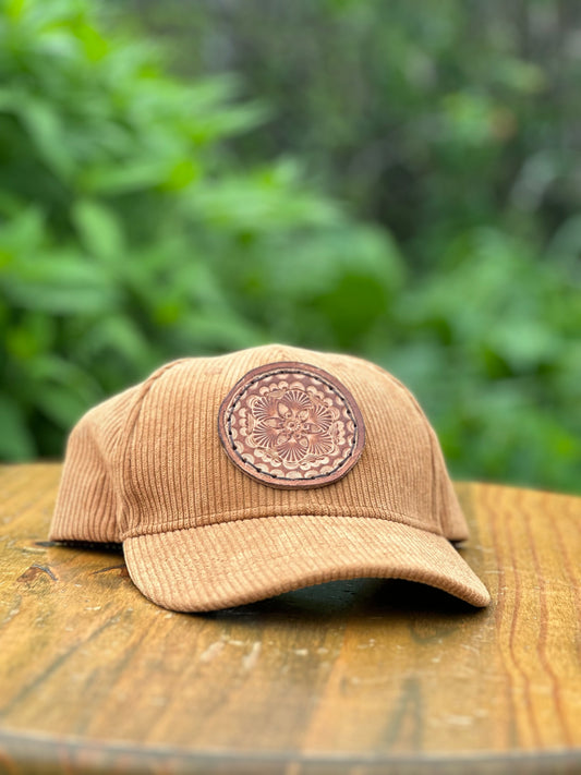 Corduroy Leather Patch Hat