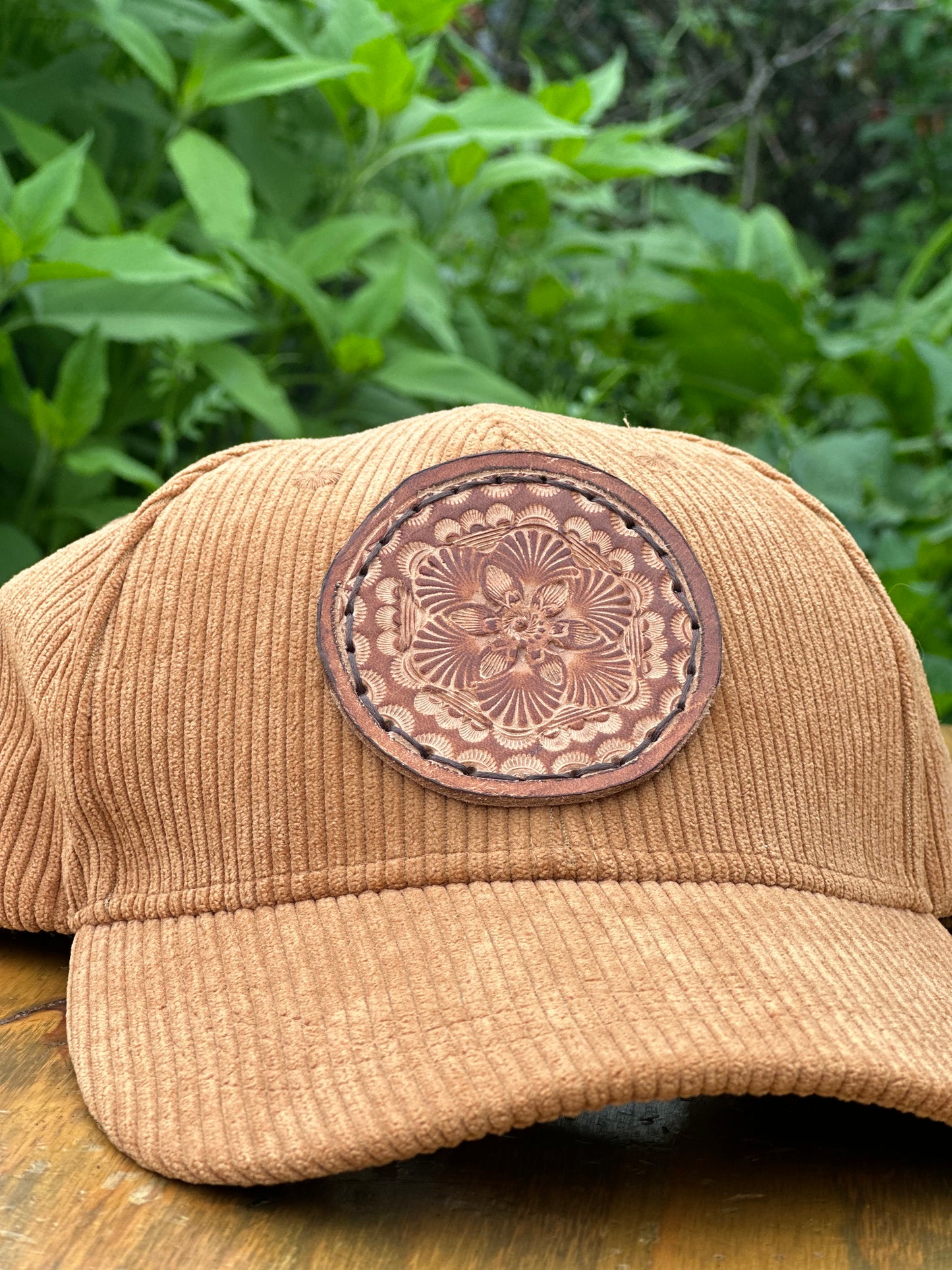 Corduroy Leather Patch Hat