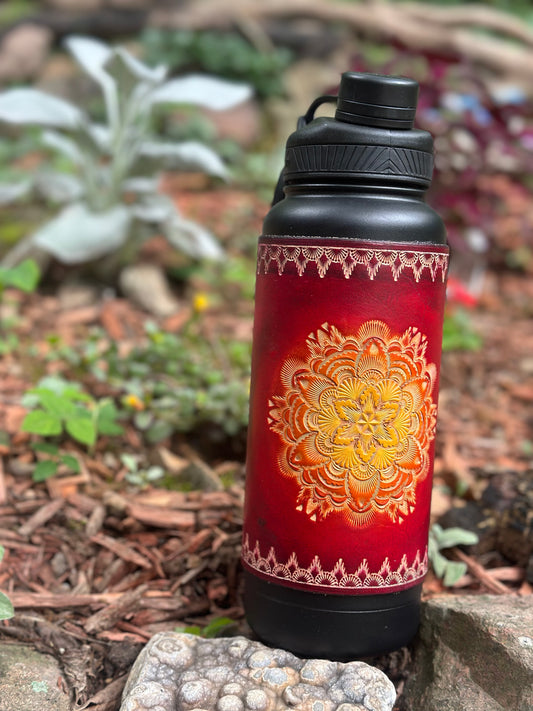 Red Mandala Water Bottle