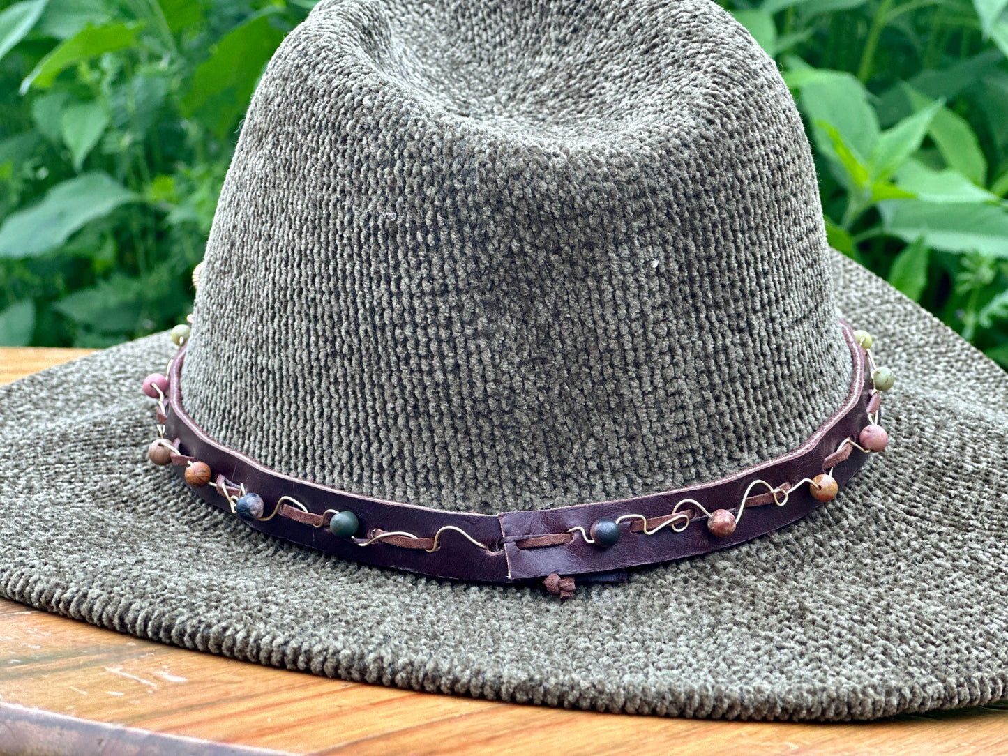 Leather “Crow Painting” Hat