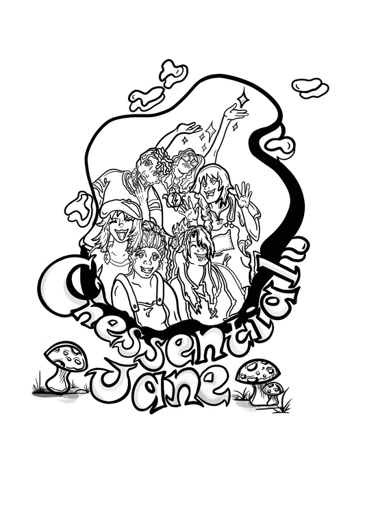 Funky Unessential Jane Coloring Page