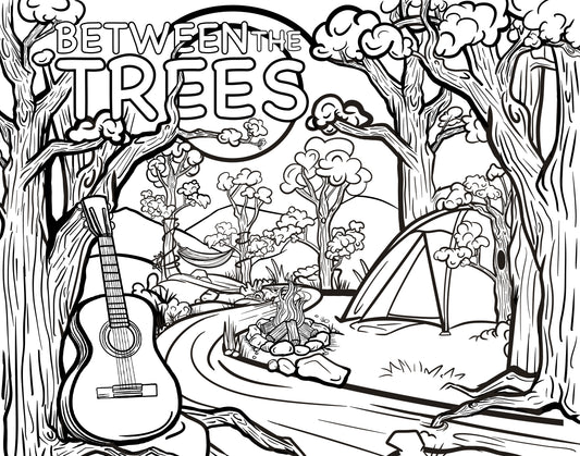 Between The Trees - Meditative Coloring Page