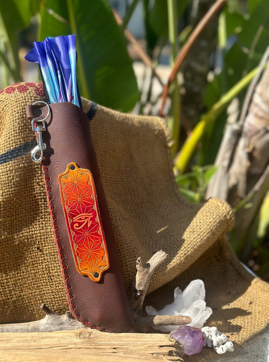 Leather Eye of Horus Fan Sheath