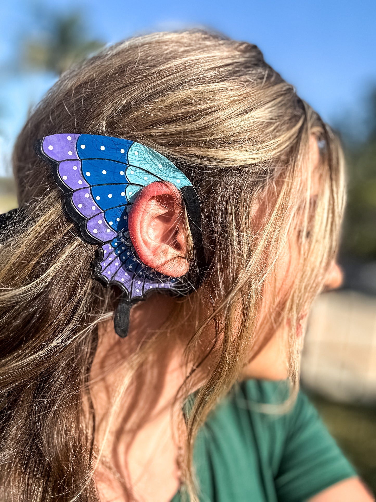 Leather Butterfly Earwings